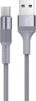 Кабель USB 2.0 A (m) - micro USB 2.0 B (m) 1м BX21 Outstanding - Metal Gray – фото 1