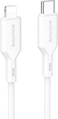 Кабель USB 2.0 Type-C(m)-Lightning 8-pin(m), быстрая зарядка, 3A 1 м, белый BX70 PD – фото 1