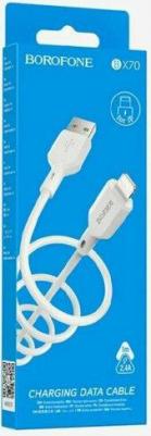 Кабель USB 2.0 Type-C(m)-Lightning 8-pin(m), быстрая зарядка, 3A 1 м, белый BX70 PD