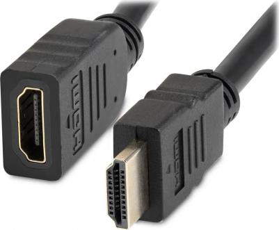 Кабель-удлинитель BU-HDMI2.0-EXTND-3M аудио-видео HDMI (m)/HDMI (f) 3м. позолоч.конт. черный 2052552 – фото 1