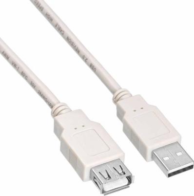 Кабель-удлинитель USB2.0-AM-AF-0,75M USB A(m) USB A(f) 0.75м белый – фото 1