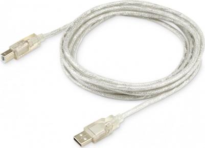 Кабель USB2.0-AM/BM-3-TRANS USB A(m) USB B(m) 3м прозрачный – фото 2