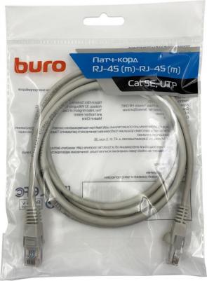 Патч-корд литой, UTP, cat.5E, 2м, 4 пары, 26AWG, CCA, 1 шт, серый