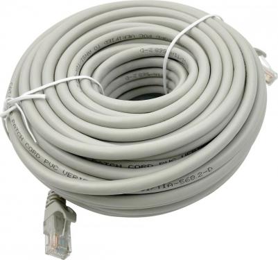 Патч-корд литой, UTP, cat.6, 20м, 4 пары, 24AWG, алюминий омедненный, 1 шт, серый – фото 2