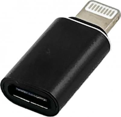 Переходник BU-LIGHT-TYPEC(F), USB Type-C (F) - Lightning (m), черный – фото 1