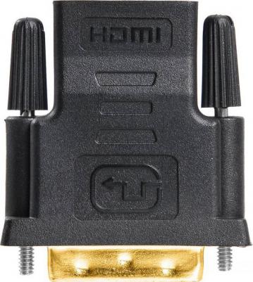 Переходник HDMI (f) - DVI-D (m), GOLD, черный [hdmi-19fdvid-m_adpt] – фото 4