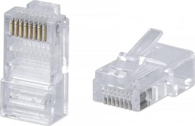 Коннектор RJ-45 быстрой установки под витую пару, категория 5e, универсальный для проводников с толщиной по изолупаковка 8P8C-FC