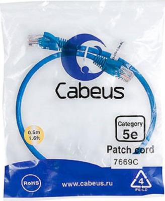 Неэкранированный патч-корд PC-UTP-RJ45-Cat.5e-0.5m-BL