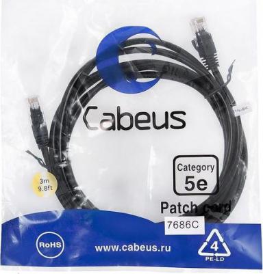 Неэкранированный патч-корд PC-UTP-RJ45-Cat.5e-3m-BK-LSZH – фото 1