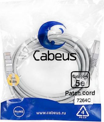 Патч-корд F/UTP PC-FTP-RJ45-Cat.5e-3m категория 5е, 2xRJ45/8p8c, экранированный, серый, PVC, 3м