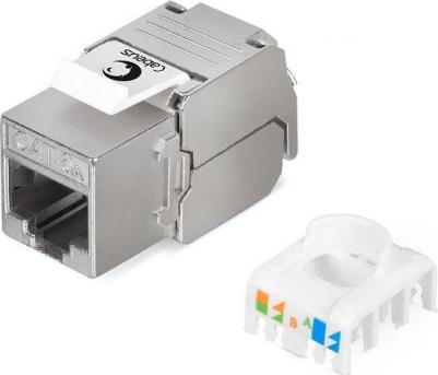 Вставка Keystone Jack RJ-45, 180 градусов, категория 6A, полный экран, без инструмента Toolless KJ-RJ45-Cat.6A-SH-180-Toolless – фото 1