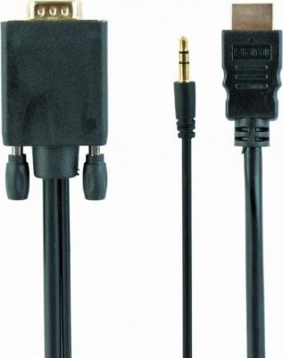 Кабель HDMI-VGA 19M/15M + 3.5Jack 1.8m Black A-HDMI-VGA-03-6 – фото 4