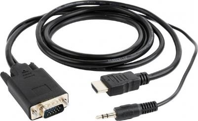 Кабель HDMI-VGA 19M/15M + 3.5Jack 1.8m Black A-HDMI-VGA-03-6 – фото 7
