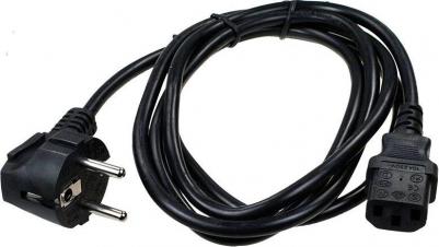 Кабель питания 10м, Schuko- C13, VDE, 10А, черный, с зазем