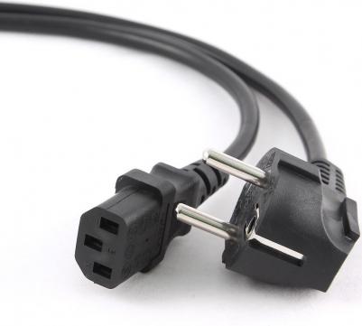 Кабель питания PC-186-VDE-3M, 3.0м, Schuko- C13, VDE, 10А, черный, с заземлением – фото 1