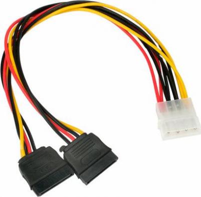 Кабель питания SATA CC-SATA-PSY-0.3M 30см molex 4pin/2x sata15pin на 2 устр. па – фото 4