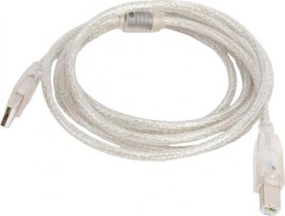 Кабель USB A-USB B, M-M 1,8м Transparent (CCF-USB2-AMBM-TR-6)