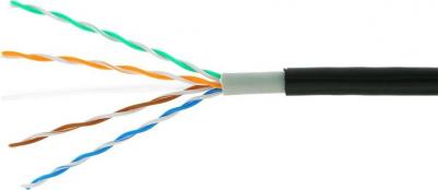 Кабель витая пара U/UTP 5e кат. 4 пары UPC-5051E-4-CU-OUT/100 outdoor 4x2x0.51, медный, однож., 100м, box, черный