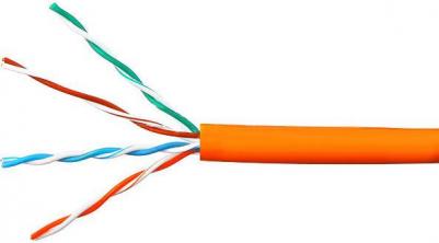 Витая пара UTP кат.5e, 4 пары, CU, 0.51 мм, 305м., внутренний, одножильный, нг(А)-HF, оранжевый, UPC-5051E-LSZH-4-CU