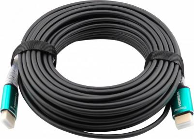 Кабель аудио-видео CS-HDMI-AOC-2.1-20, HDMI (m) - HDMI (m), ver 2.1, 20м, GOLD, черный