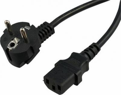 Кабель питания Schuko (M)-IEC-320-C13, 10A, 220В, 3м, черный