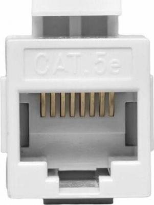 Адаптер проходной Keystone RJ45-RJ45 кат.5E неэкранир. TERACOM бел. TRC-INLC-KSTN-5EUTP-WH – фото 1