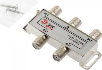 DS-F-03 Делитель ТВ SIMPLE 4 ответвления под F разъём 5-1000 МГц упаковка 1 шт., цена за 1 шт
