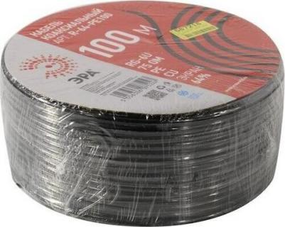 R-64-PE100 Кабель коаксиальный RG-6U, 75 Ом, Cu/, PE, цвет чёрный, бухта 100 м, цена за 1 шт – фото 1