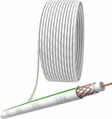 S-B-75-PVC100 Кабель коаксиальный SAT 703 B, 75 Ом, Cu/, PVC, цвет белый, бухта 100 м, цена за 1 шт – фото 1