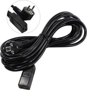 EP280671RUS Кабель питания Power PC19-5P Евровилка Schuko->С19 VDE-250V-3 1.5mm2, медь, черный, 16А, 5м – фото 1
