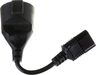 EP280681RUS Кабель-переходник Power EC-30P VDE-250V-3*0.75mm2, медь, черный, 0.15м – фото 1