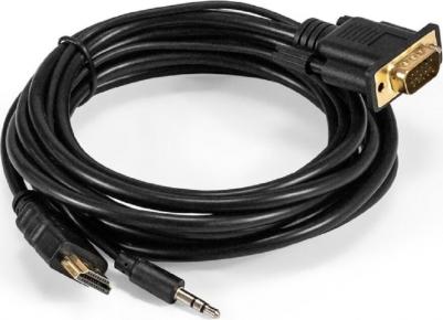 EX294720RUS Кабель-переходник HDMI-VGA EX-HDMIM-VGAM-3.5JackS-3.0 19M 15M+3.5mm Jack M, 3м Преобразователь цифрового HDMI сигнала в VGA видео и