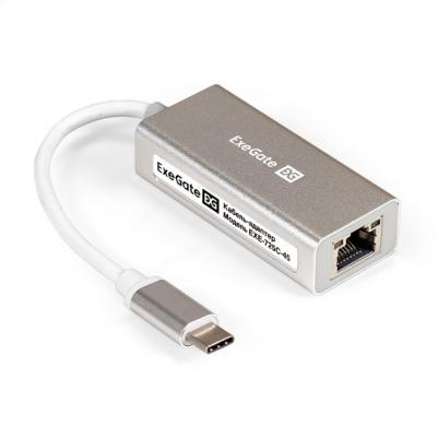Кабель-адаптер EXE-725C-45 EX296216RUS (USB3.0 Type C --> 1xRJ45 UTP 100Mbps/1000Mbps/2.5Gbps, Realtek Chipset RLT8156, корпус алюминиевый, се
