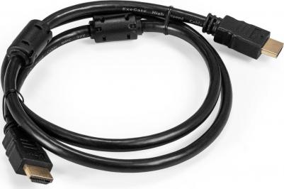 Кабель HDMI EX-CC-HDMI2-1.0F 19M/19M, v2.0, 1м, 4K UHD, Ethernet, ферритовые кольца, позолоченные контакты 287722