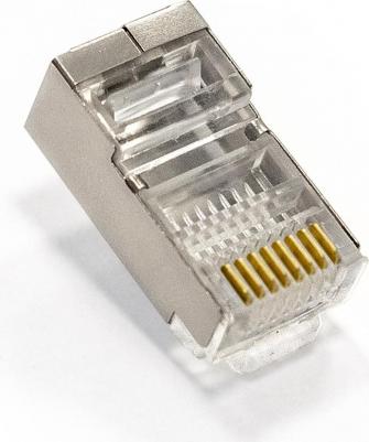 Коннектор PL45-C5-8P8C-SH-100 RJ-45 Кат.5e под одножильный кабель, экранированный, золотое напыление EX293764RUS – фото 3