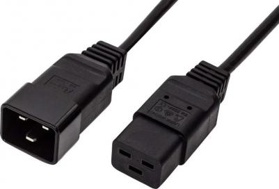 Кабель С19 - C20 вилка-розетка 3м FL-PC-C19/C20-C3-3.0-BK – фото 1