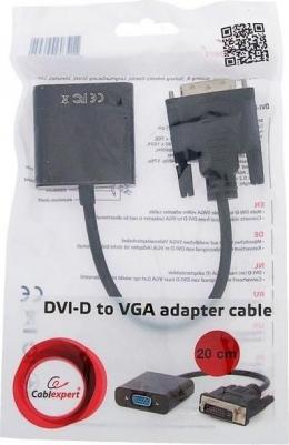 Адаптер DVI-VGA, M-F 0,2м Black (A-DVID-VGAF-01) – фото 1
