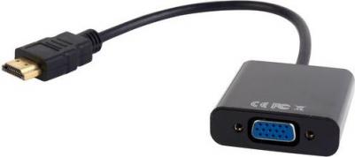 Адаптер HDMI-VGA, M-F 0,15м Black (A-HDMI-VGA-03)
