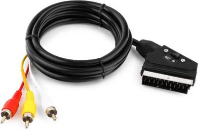 Кабель аудио видео, SCART 3xRCA, с переключателем направления сигнала, 1.8м CCV-519-001 – фото 1