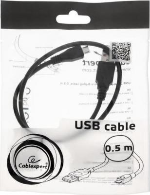 Кабель USB 2,0 Pro AM/microBM 5P, 0,5м, экран, черный, пакет CCP-mUSB2-AMBM-0,5M – фото 5