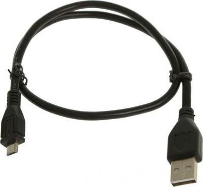 Кабель USB 2,0 Pro AM/microBM 5P, 0,5м, экран, черный, пакет CCP-mUSB2-AMBM-0,5M