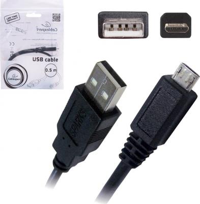 Кабель USB 2,0 Pro AM/microBM 5P, 0,5м, экран, черный, пакет CCP-mUSB2-AMBM-0,5M – фото 10