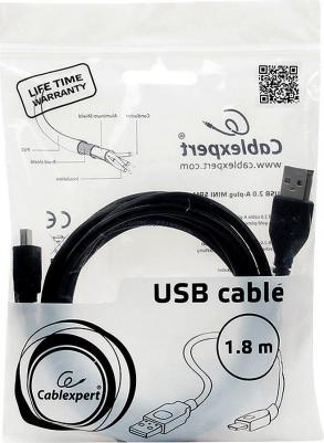 Кабель USB 2,0 Pro AM/miniBM 5P, 1,8м, черный, пакет CCF-USB2-AM5P-6 – фото 2