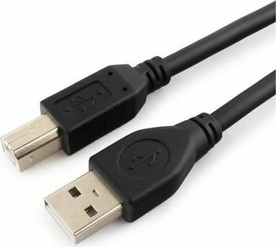 Кабель USB A-USB B, M-M 3м Black (CCP-USB2-AMBM-10) – фото 2