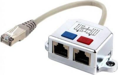 Разветвитель FTP RJ45 T568A/T568B - 2x RJ45 10/100 BASE-T NCA-SP-02