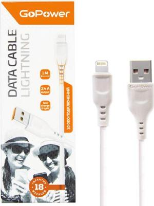 Кабель GP01L USB (m)-Lightning (m) 1.0м 2.4A ПВХ белый (1/800) – фото 3