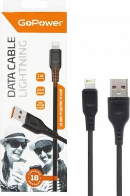 Кабель GP01L USB (m)-Lightning (m) 1.0м 2.4A ПВХ, черный – фото 3