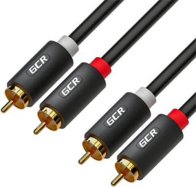 Кабель 2 х RCA (M) - 2 х RCA (M) (GCR-ARR22), 10 м, черный