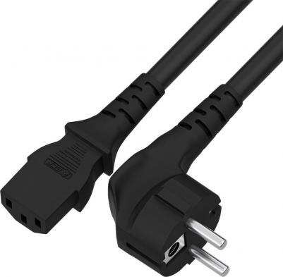Кабель питания PROF евровилка Schuko С13 для монитора компьютера 3*1,0mm черный 2.0м
