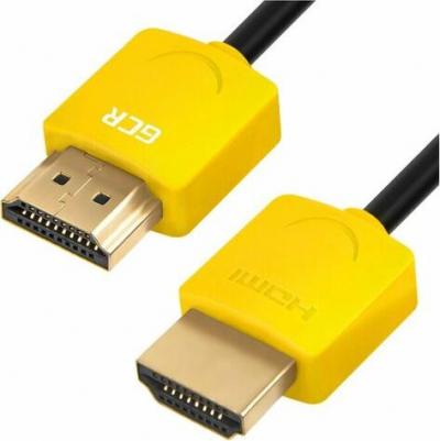 Кабель SLIM 3.0m HDMI 2.0, желтые коннекторы, OD3.8mm, HDR 4:2:2, Ultra HD, 4K 60 fps 60Hz, 3D, AUDIO, 18.0 Гбит/с, 32/32 AWG – фото 1